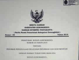 Peraturan Bupati Gunungkidul Nomor 54 tahun 2019 tentang Pedoman Pengelolaan Pelayanan Informasi dan